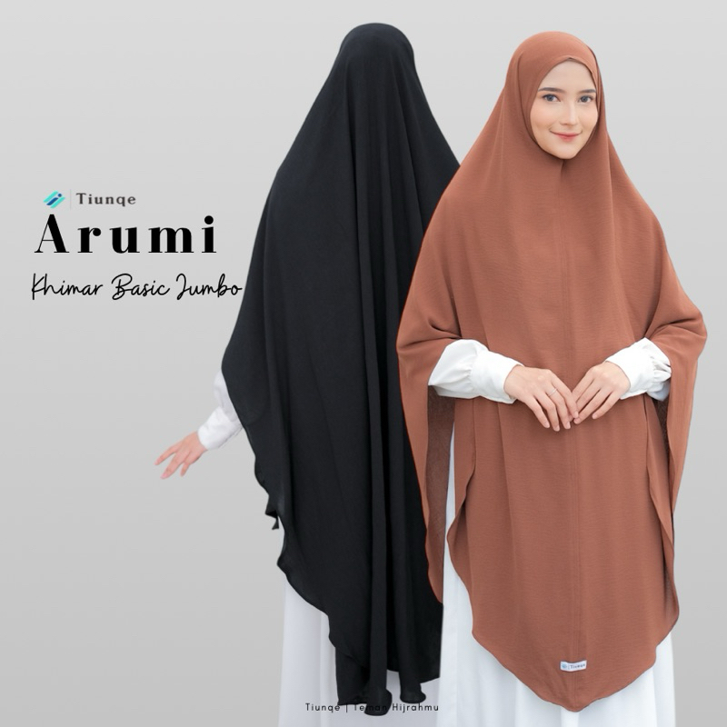 TIUNQE Khimar Crinkle Airflow Premium Nonped Hijab Instan Jumbo ARUMI Series Jilbab Syari Terlaris