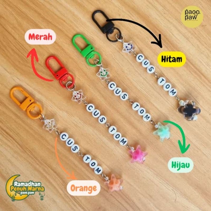 Jual Gantungan Kunci Custom Nama Manik | Keychain Manik Caga | Shopee ...