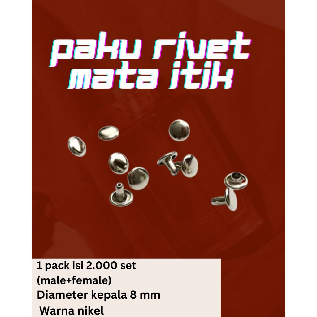 Jual paku rivet ripet centang keling bolak balik mata itik pita lanyard ...