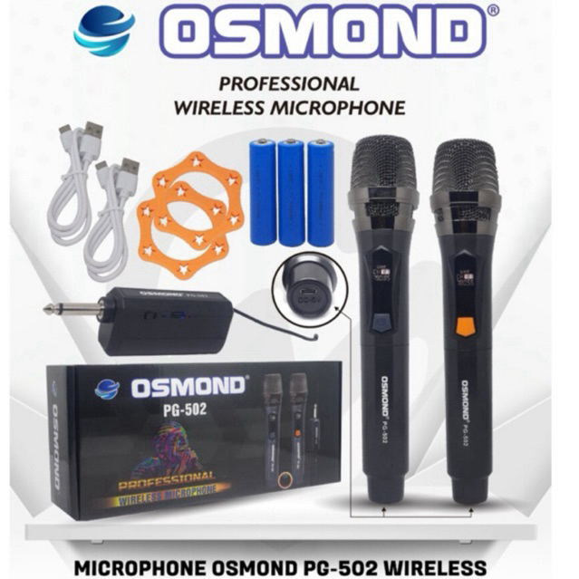 Jual MIC WIRELESS 1 MIC DAN 2 MIC WARNA HITAM MERK OSMOND | Shopee ...