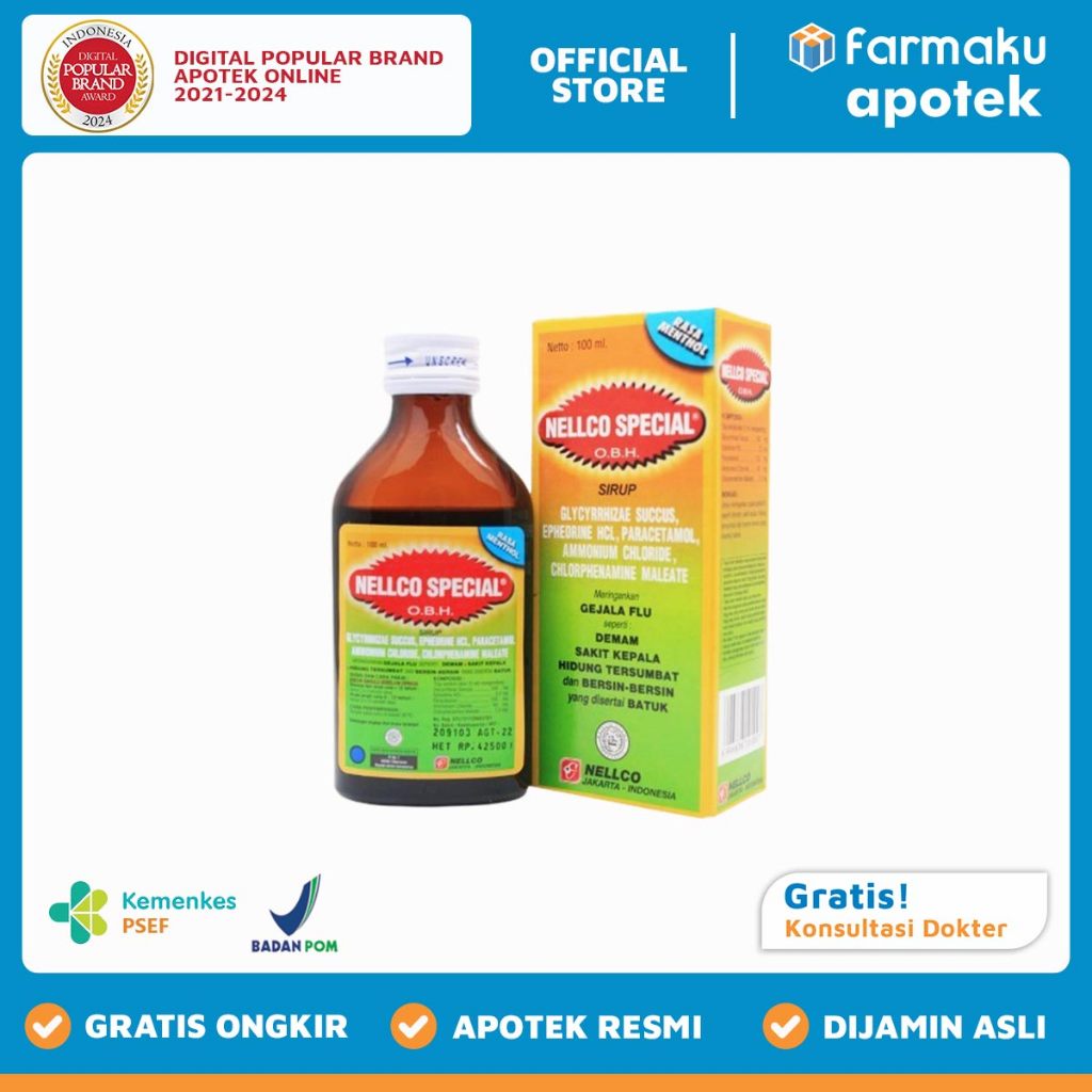 Jual Obh Nellco Special Menthol Syrup 100 ml - TMG | Shopee Indonesia