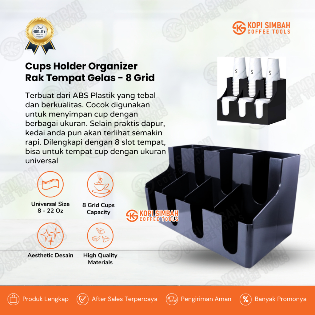 Jual Plastic Cup Holder Stand 8 Grid Slot Rak Tatakan Tempat Gelas ...