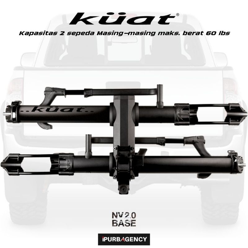 Jual Rak Sepeda Mobil - Kuat Racks BA22B NV Base 2.0 (2-bike hitch rack ...