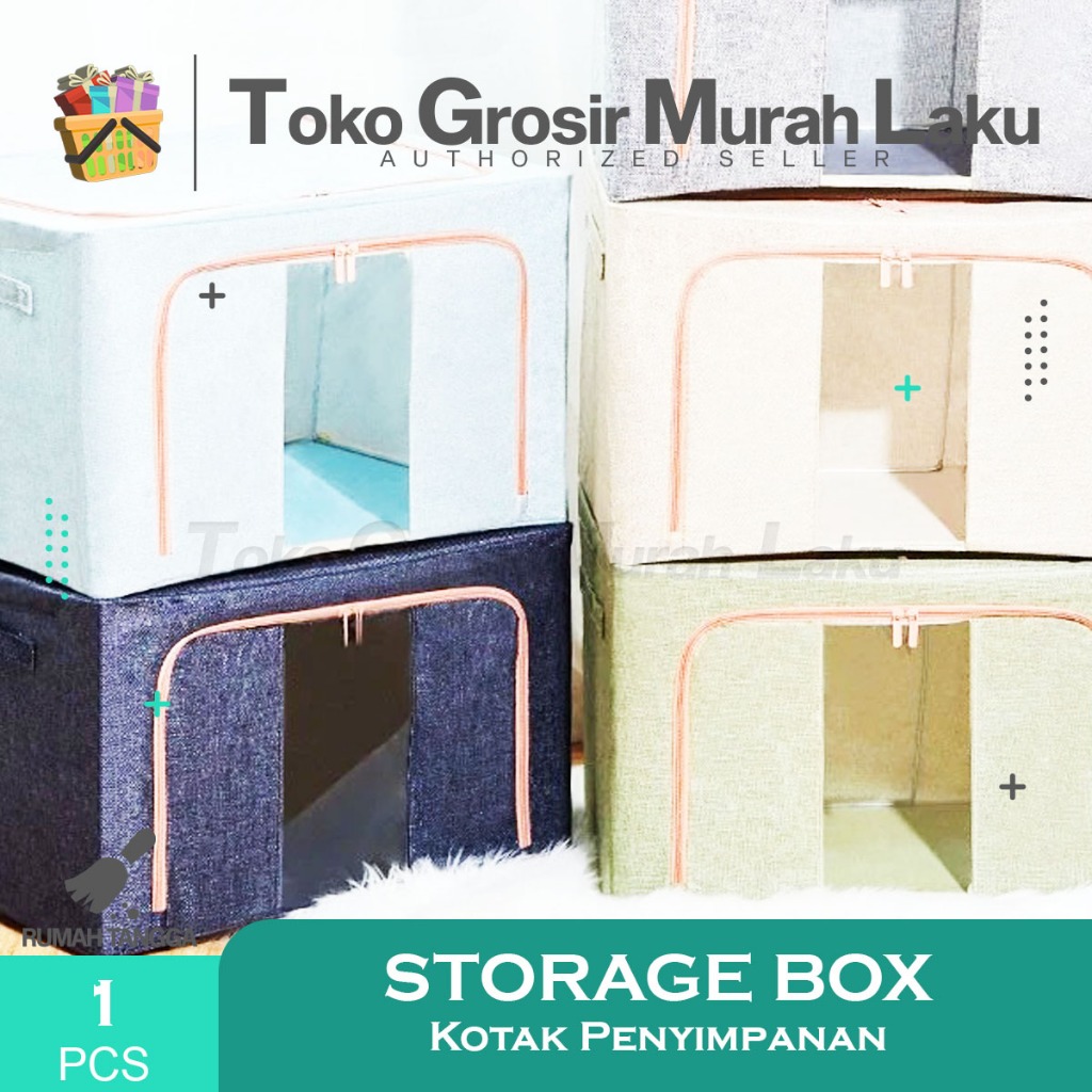 Jual Storage Box Multifungsi Frame Baja Double Zipper Baju Penyimpanan ...