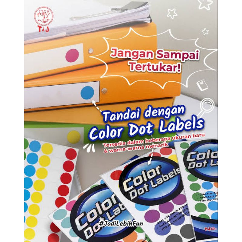 Jual 5 LEMBAR COLOR DOT LABEL STIKER BULAT WARNA | Shopee Indonesia