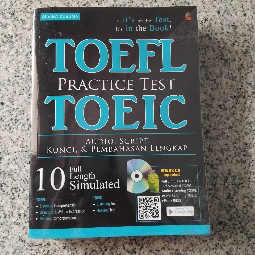 Jual Buku Toefl Practice Test Toeic Audio, Script, Kunci, & Pembahasan ...