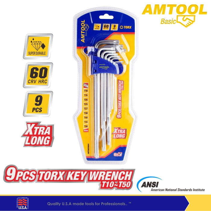 Jual AMTOOL Basic Kunci L Torx Set Panjang 9Pcs / Torx Hex Key Set 9Pcs ...
