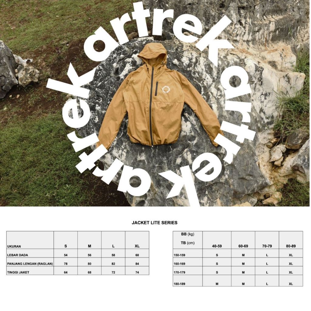 Jual Artrek Seri Lite BIRU Jaket Olahraga UNISEX Lari Lipat Windbreaker ...