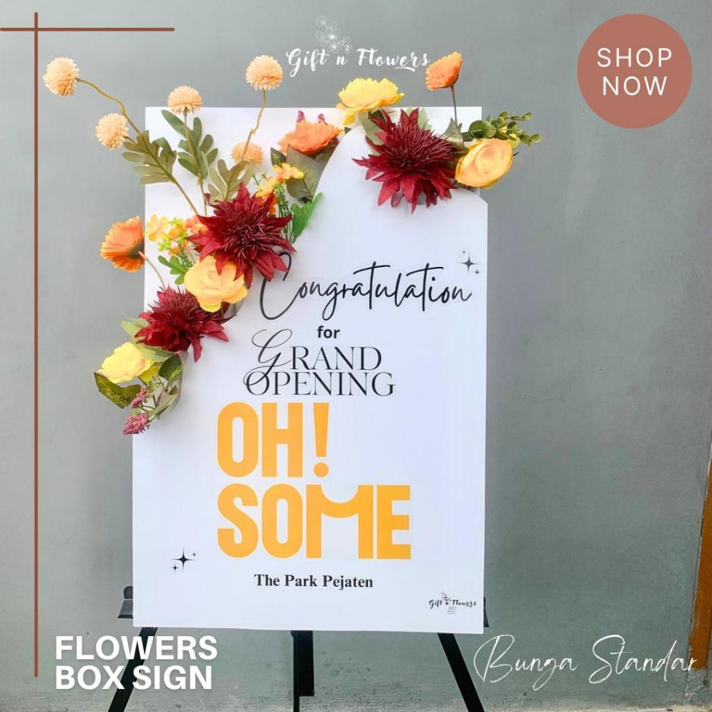 Jual Paket Usaha Flowers Box Sign / Standing Kayu / Papan Bunga Wisuda ...