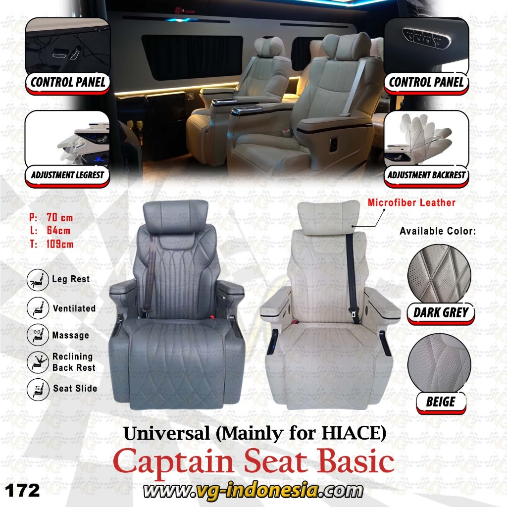 Jual CAPTAIN SEAT KURSI PREMIUM LUXURY HIACE ALPHARD VELLFIRE KURSI