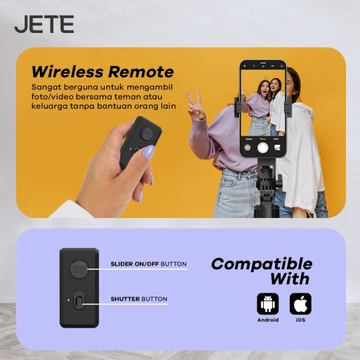 Tripod Handphone Konten Bluetooth JETE H15 1 8m With Lighting And Remote Garansi 2Tahun
