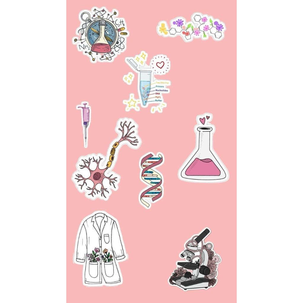 Jual Stiker anti air Lab 9pcs all in Laboratory pink untuk anak ...