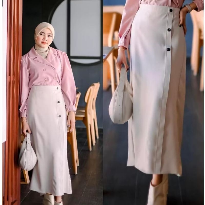 Jual Luna Skirt | Rok Panjang Bengalin Wanita | Semi A-Line | Korean ...