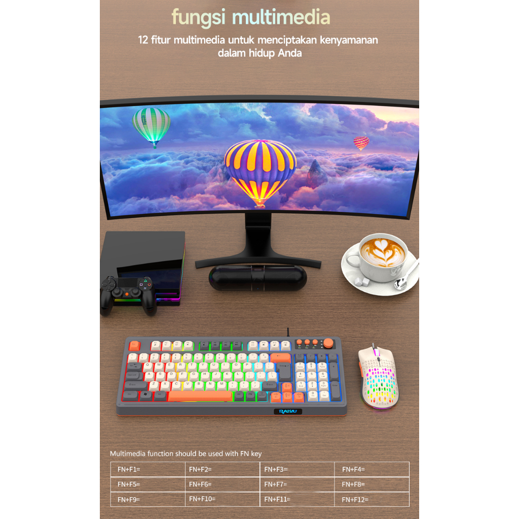 Jual MA Set Keyboard Gaming K98 E-sports Jerman dengan Kabel, Switch ...