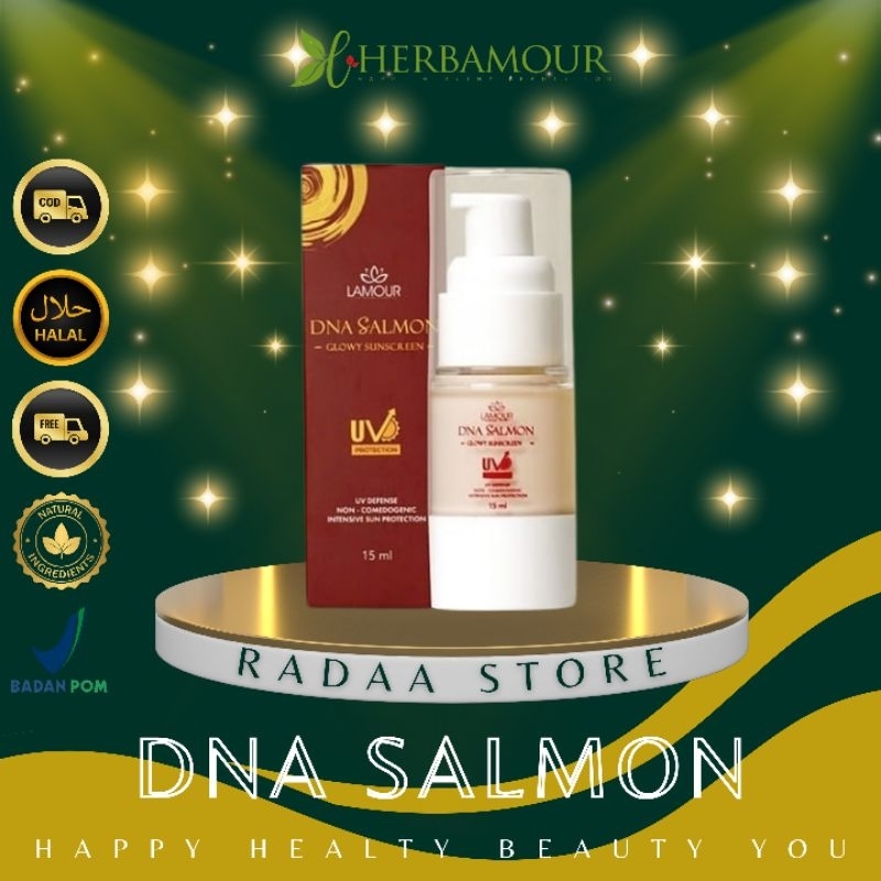 Jual HERBAMOUR - DNA SALMON GLOWY SUNSCREEN LAMOUR - SUNSCREEN 2IN1 SPF ...