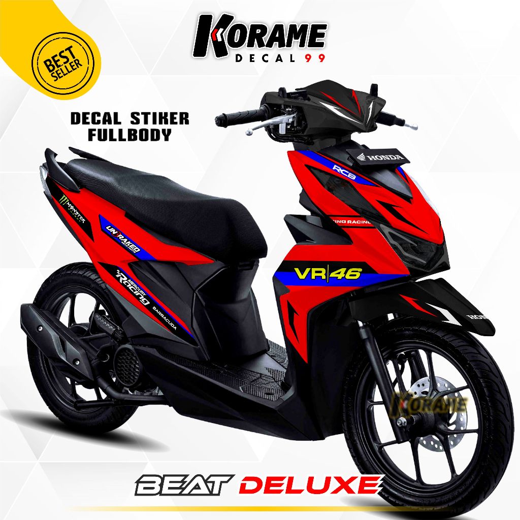 Jual Decal Stiker Fullbody BEAT DELUXE Motif Racing VR46 GO Merah ...