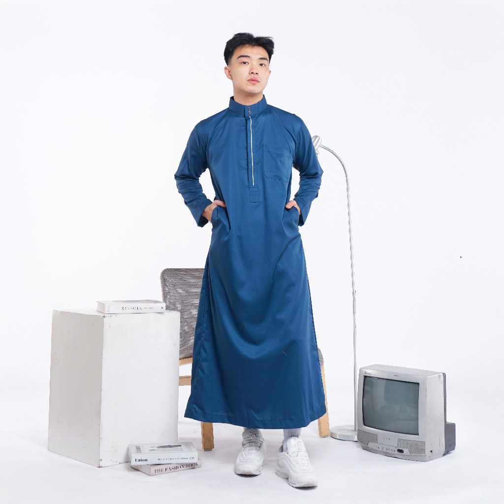 Jual Jubah Pria Thobe Muslim Premium Lengan Panjang Regular Fit ...