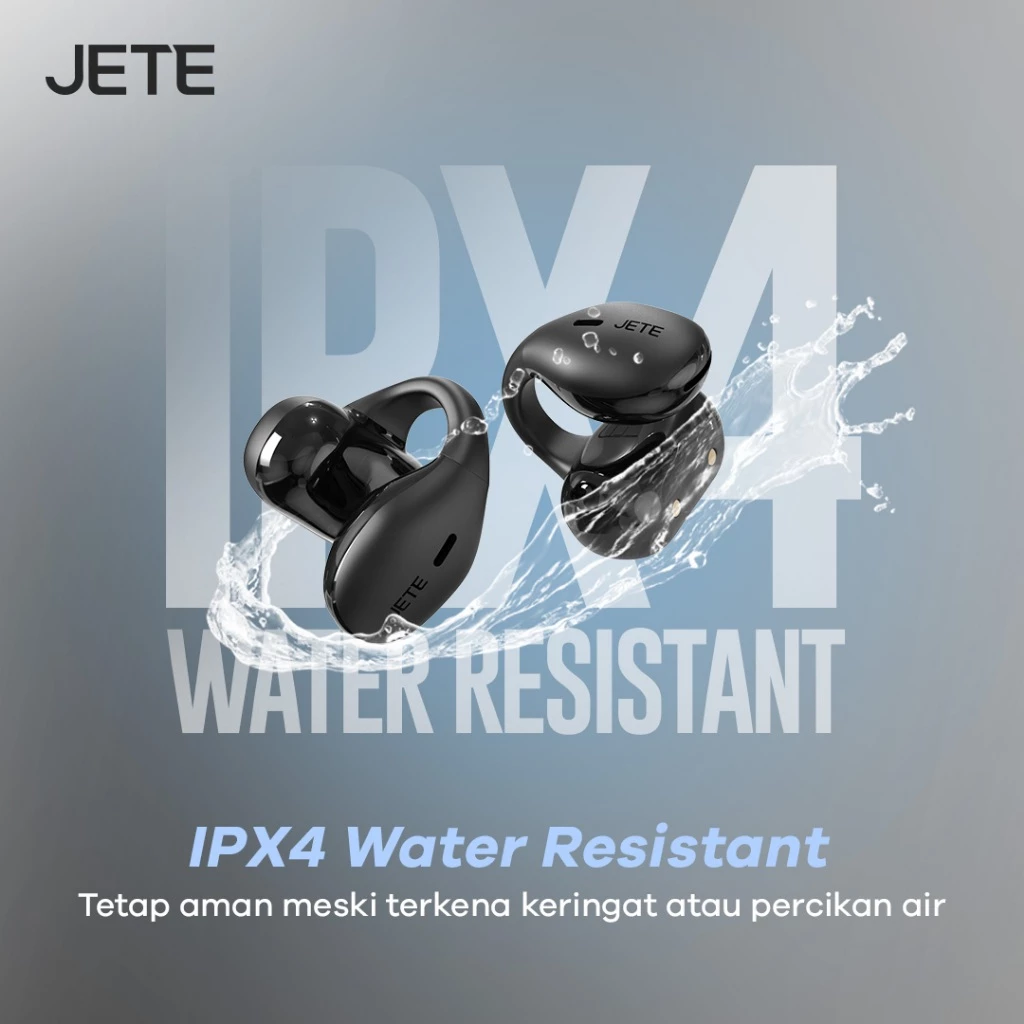 JETE Open Wave - OWS Clip Headset Sport Open Ear With 2 Mic ENC Super bass - Garansi Resmi 2 Tahun