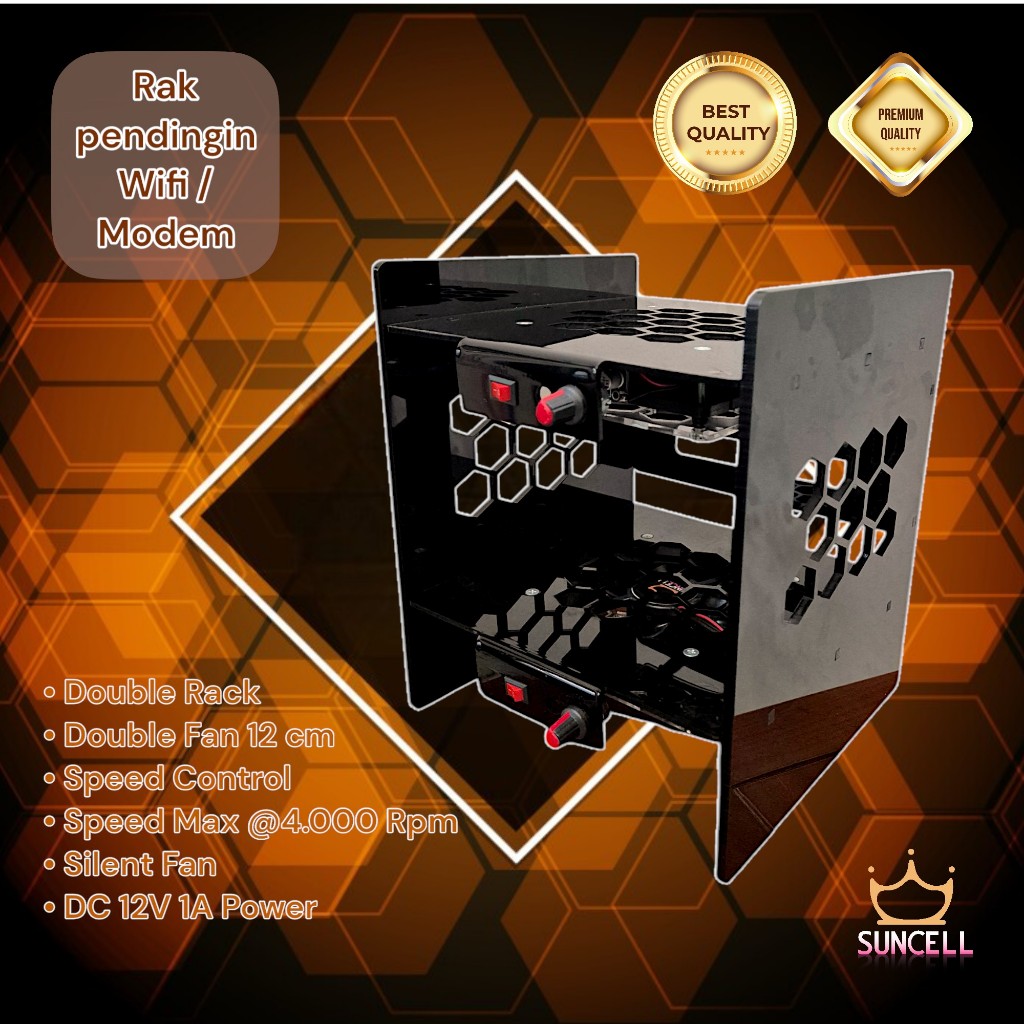 Rack pendingin susun Wifi Router, Modem, Mini PC, STB, iMac Mini, Ampli, dll
