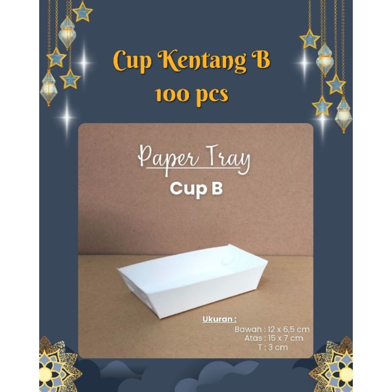 Jual (100pcs) Cup Kentang B / Kotak Cup Kentang / Food Paper tray ...