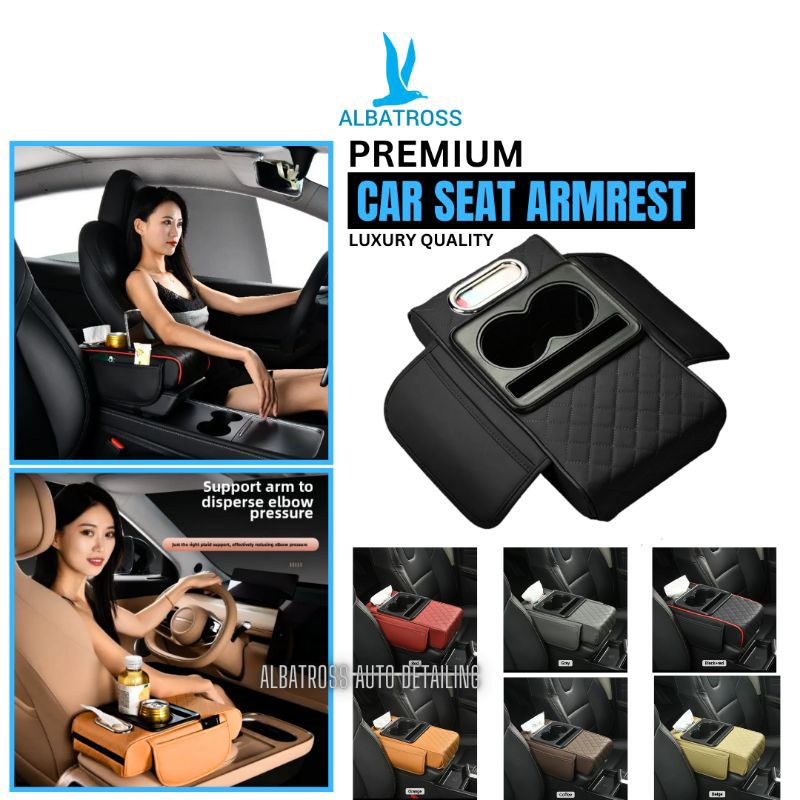 Albatross Premium Car Seat Armrest / Sandaran Tangan Mobil Pelindung Arm rest / Sandaran Tangan Mobil Cushion Cover Pad