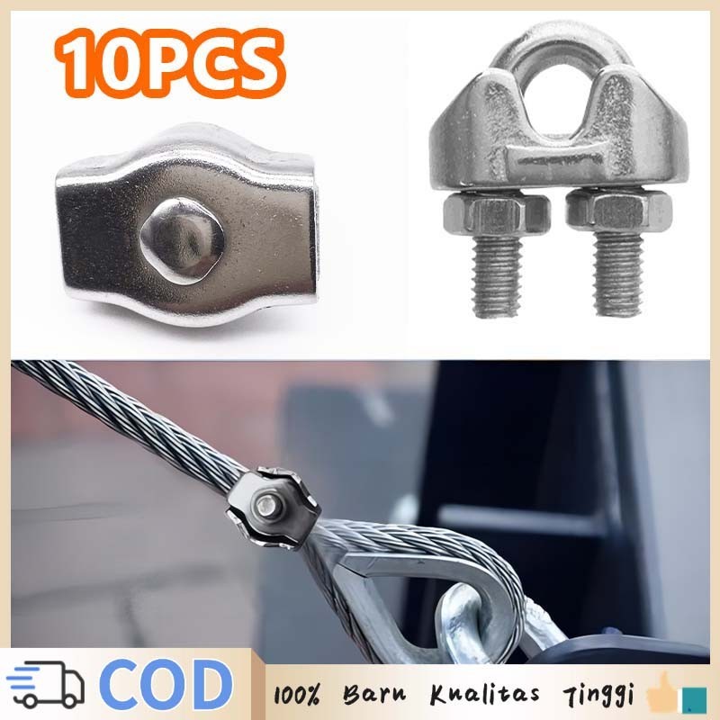 Jual 10pcs Klem Seling Wire Rope Clip Stainless Penjepit Kawat Seling ...