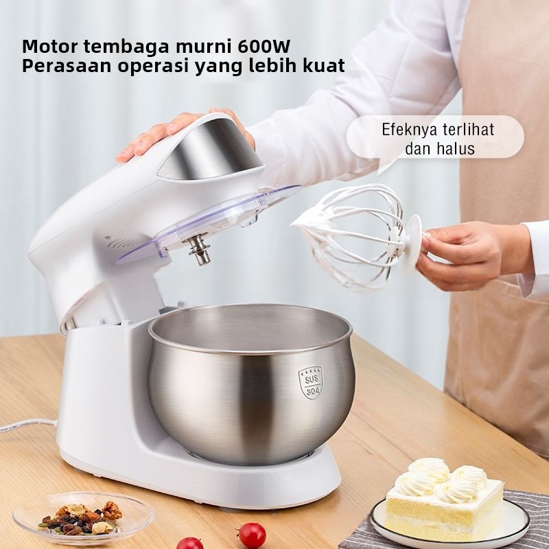 Jual [GRATIS 3 ATTACHMENT] 3.5L Stand Mixer Stainless Steel 6 Kecepatan ...