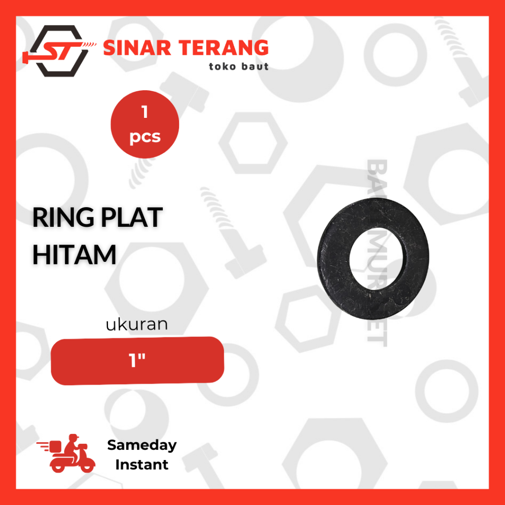 Jual Ring Plat 1 inchi TEBAL - Washer Plat 1 Hitam | Shopee Indonesia