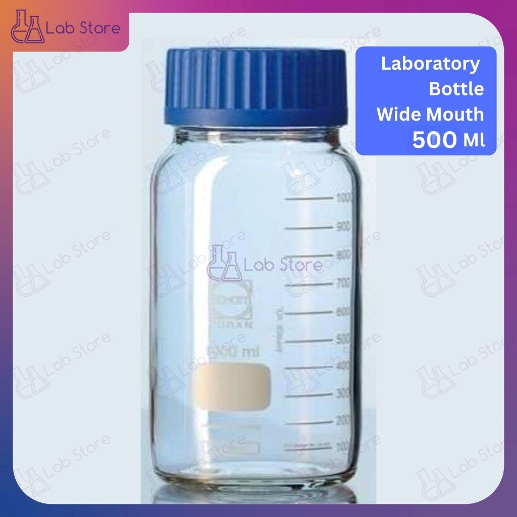 Jual Laboratory Bottle Wide Mouth 500 Ml Clear Botol Lab Botol Kaca ...
