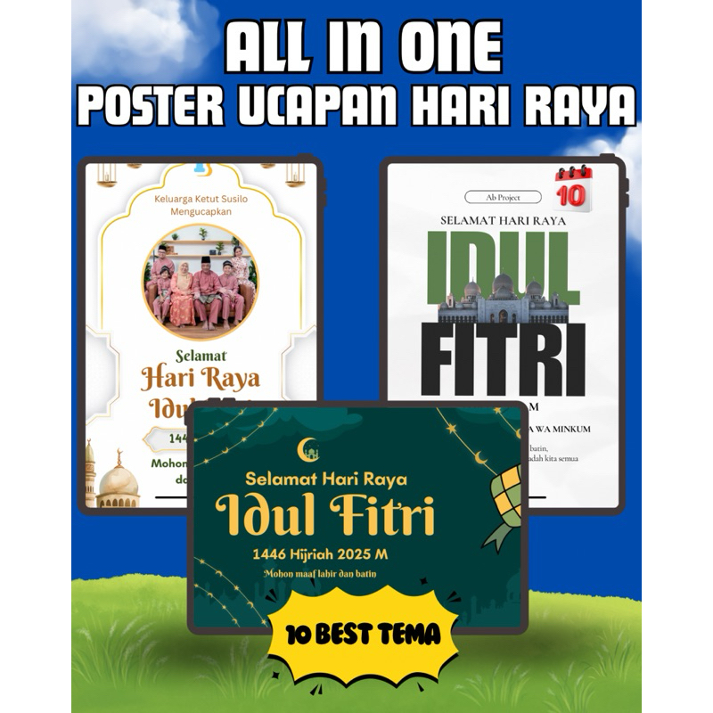 Jual Poster Digital Ucapan Hari Raya Idul Fitri Desain Elegan & Siap ...
