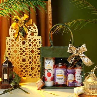 PAKET DIARY PARCEL PACKAGE FREE TAS HIJAU LUCU