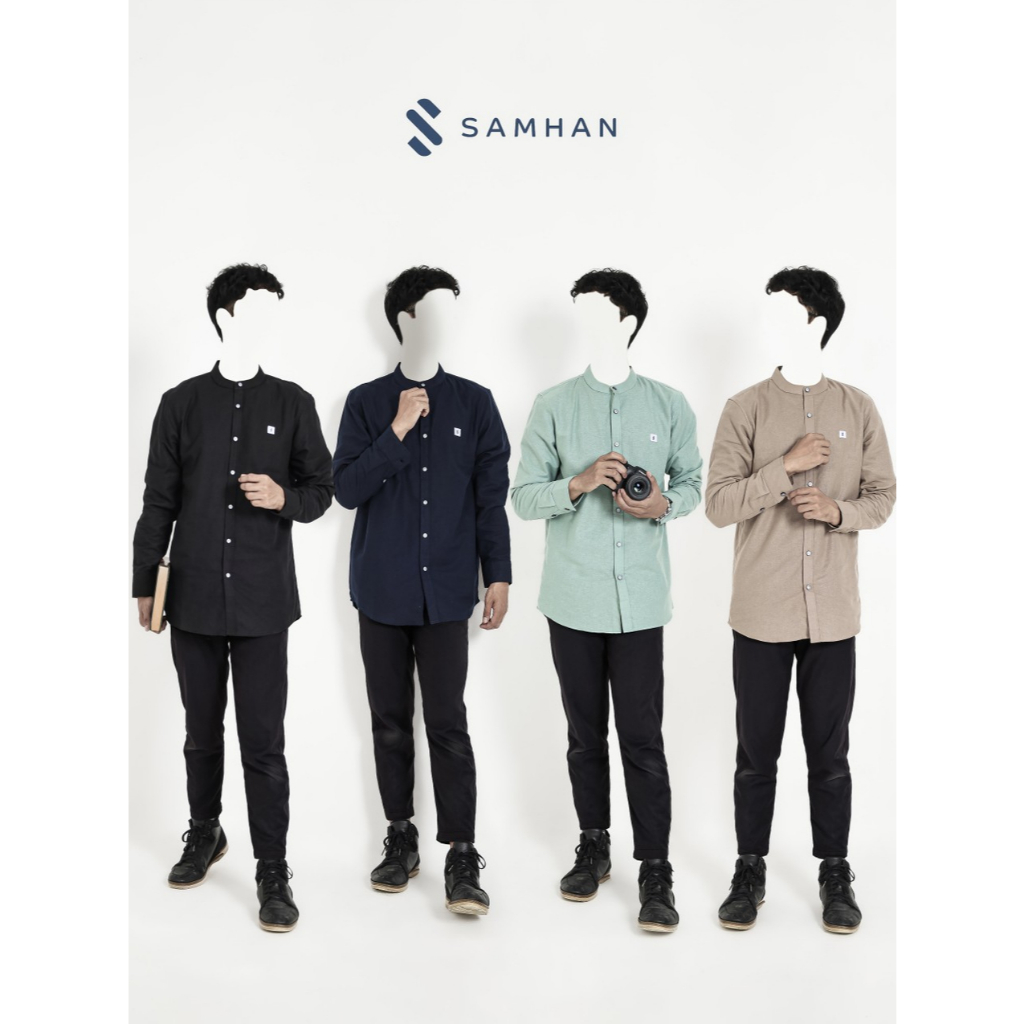 Jual Samhan Kemeja Koko Hamza Dewasa Lengan Panjang | Shopee Indonesia