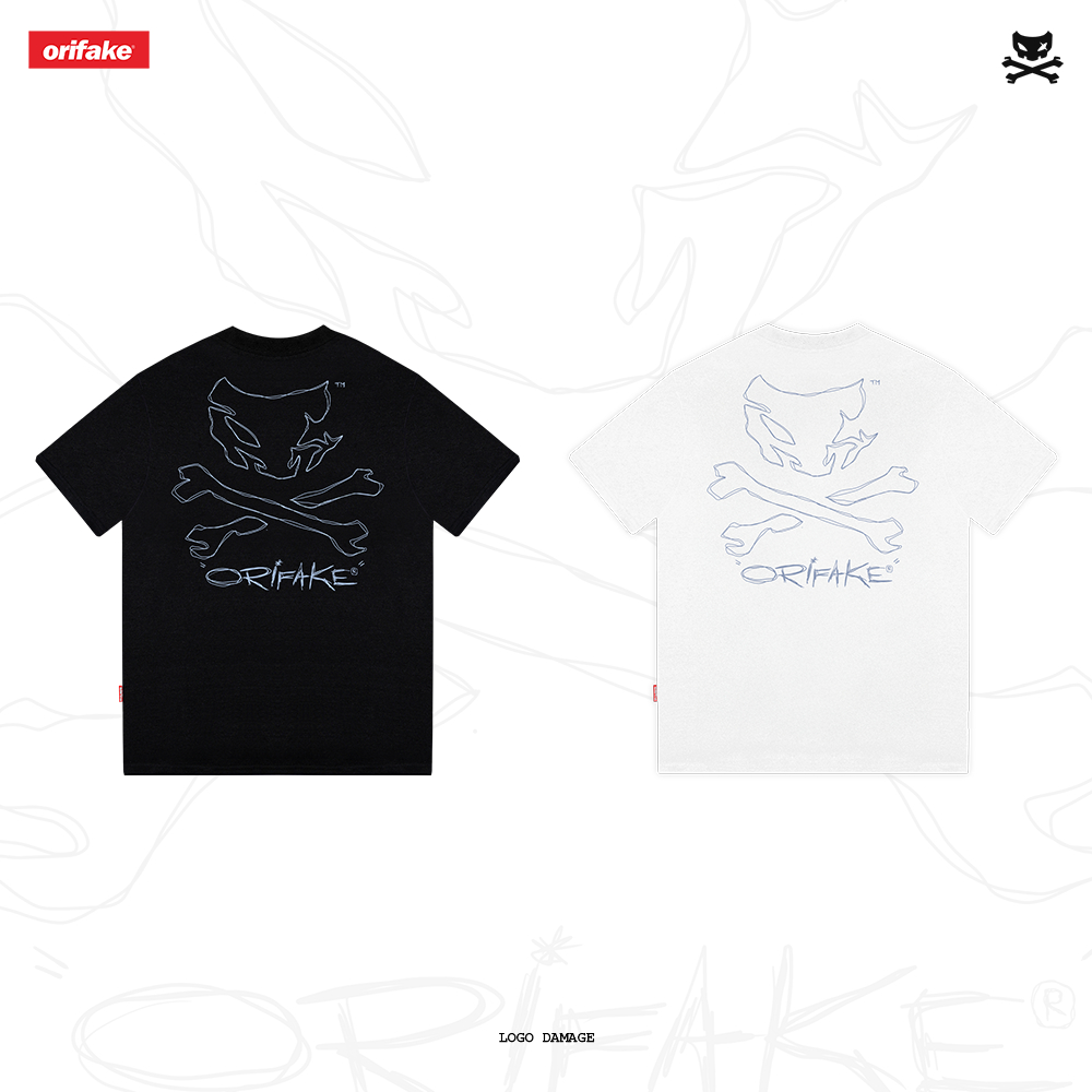 Jual Orifake -T-shirt Logo Damage 200gsm | Shopee Indonesia