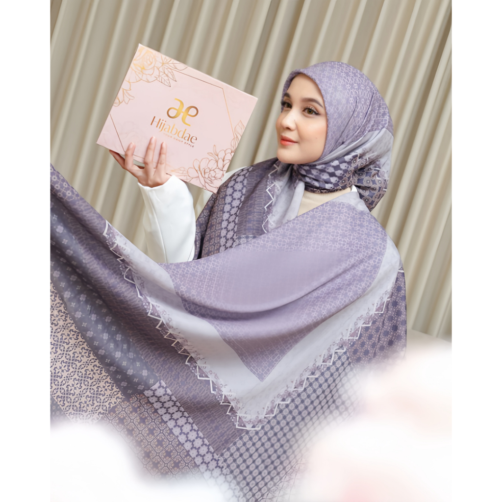 Hijabdae Hijab Motif Voal Premium Eleganza Series (Hijab Segiempat Motif Voal Premium)