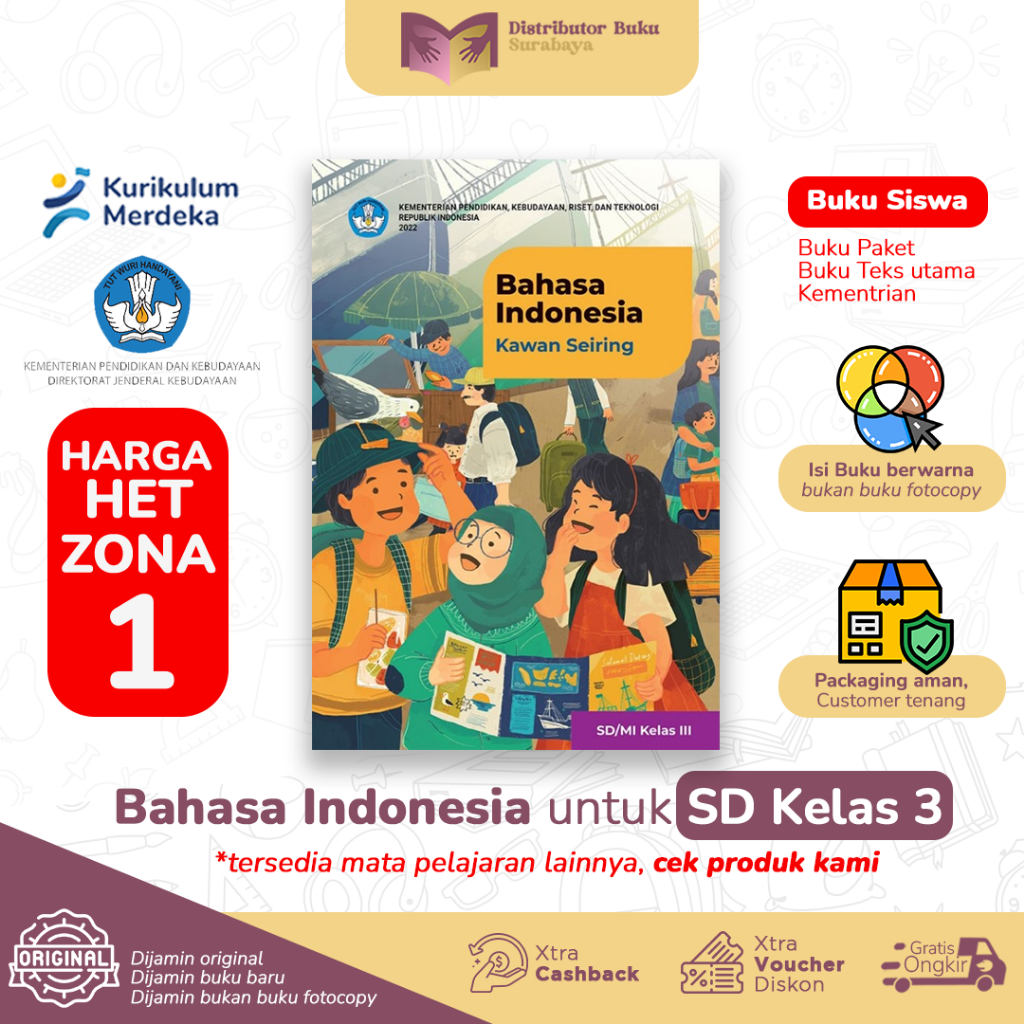 Jual Buku Bahasa Indonesia Kelas 3 SD - Buku Paket Siswa - Kurikulum ...