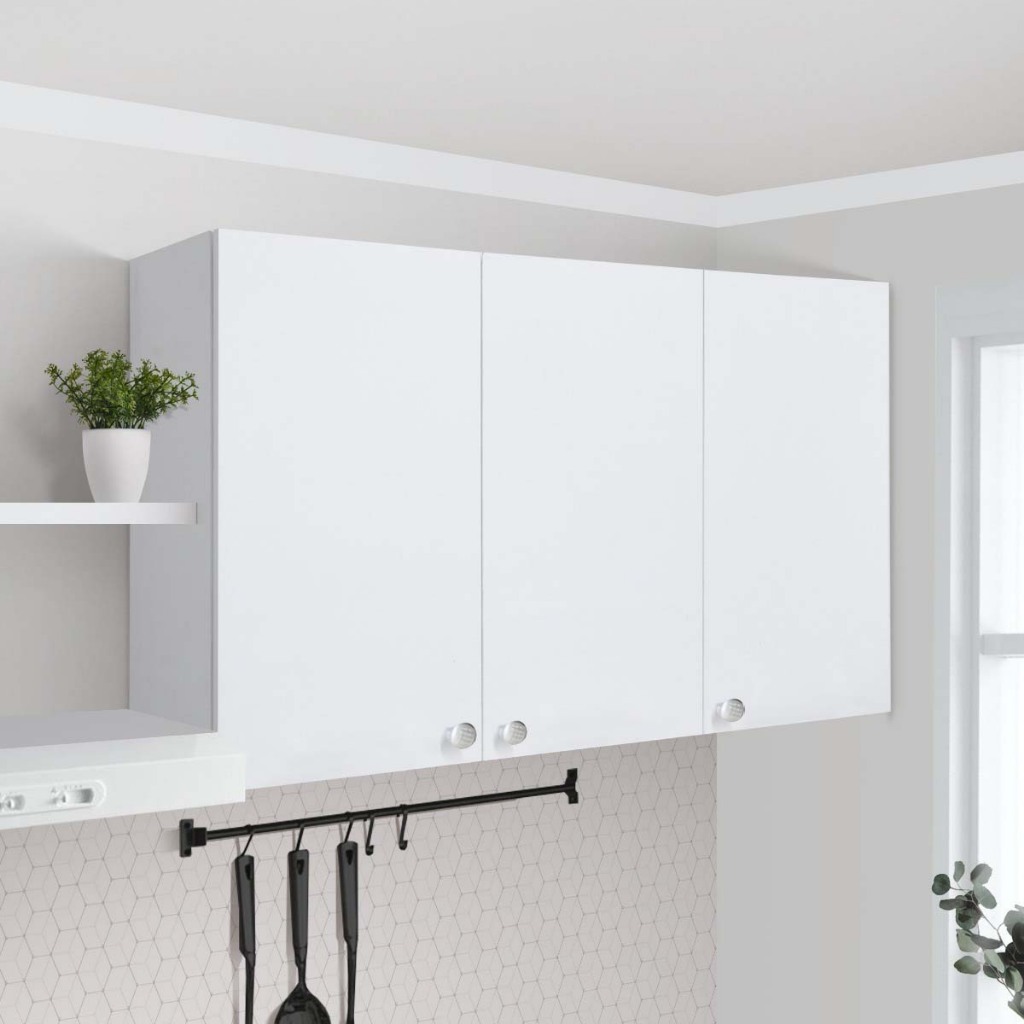 KIRANA Nebraska - Kitchen Set Kayu Kabinet Lemari Rak Dapur Putih Minimalis Atas 3 Pintu