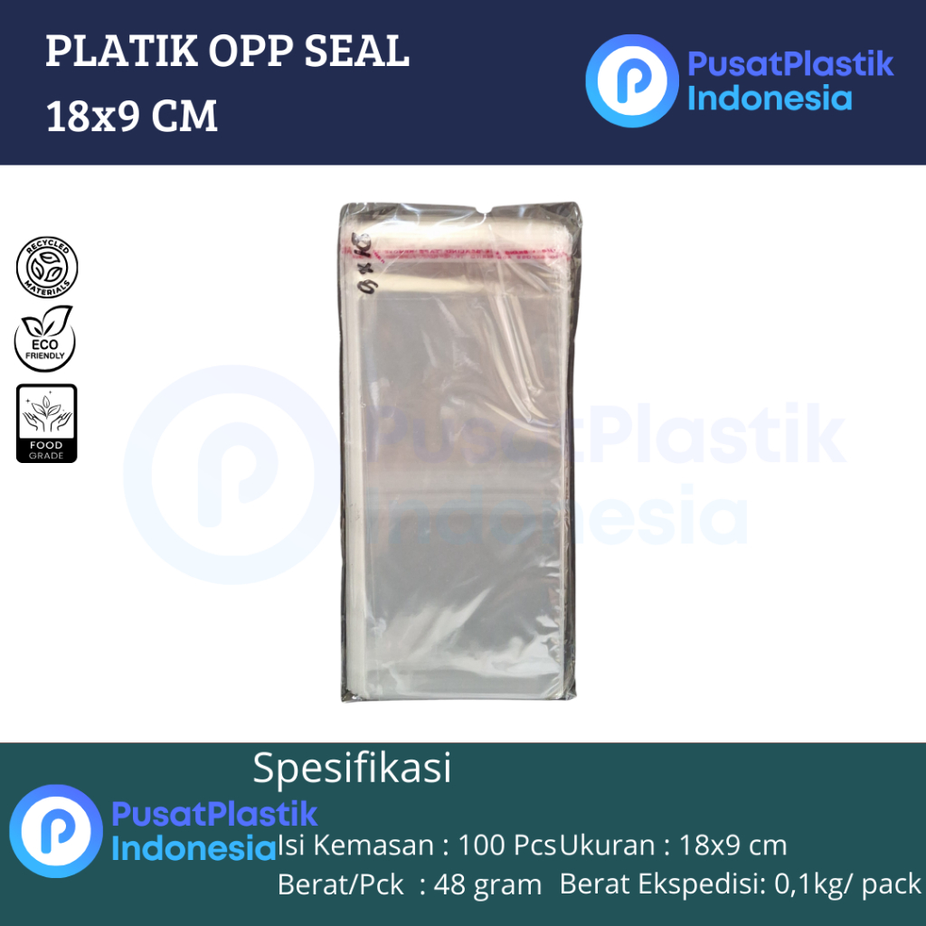 Jual Plastik Opp 9x18 Seal Bening Isi 100 Lembar / Plastik Lem Rekat ...