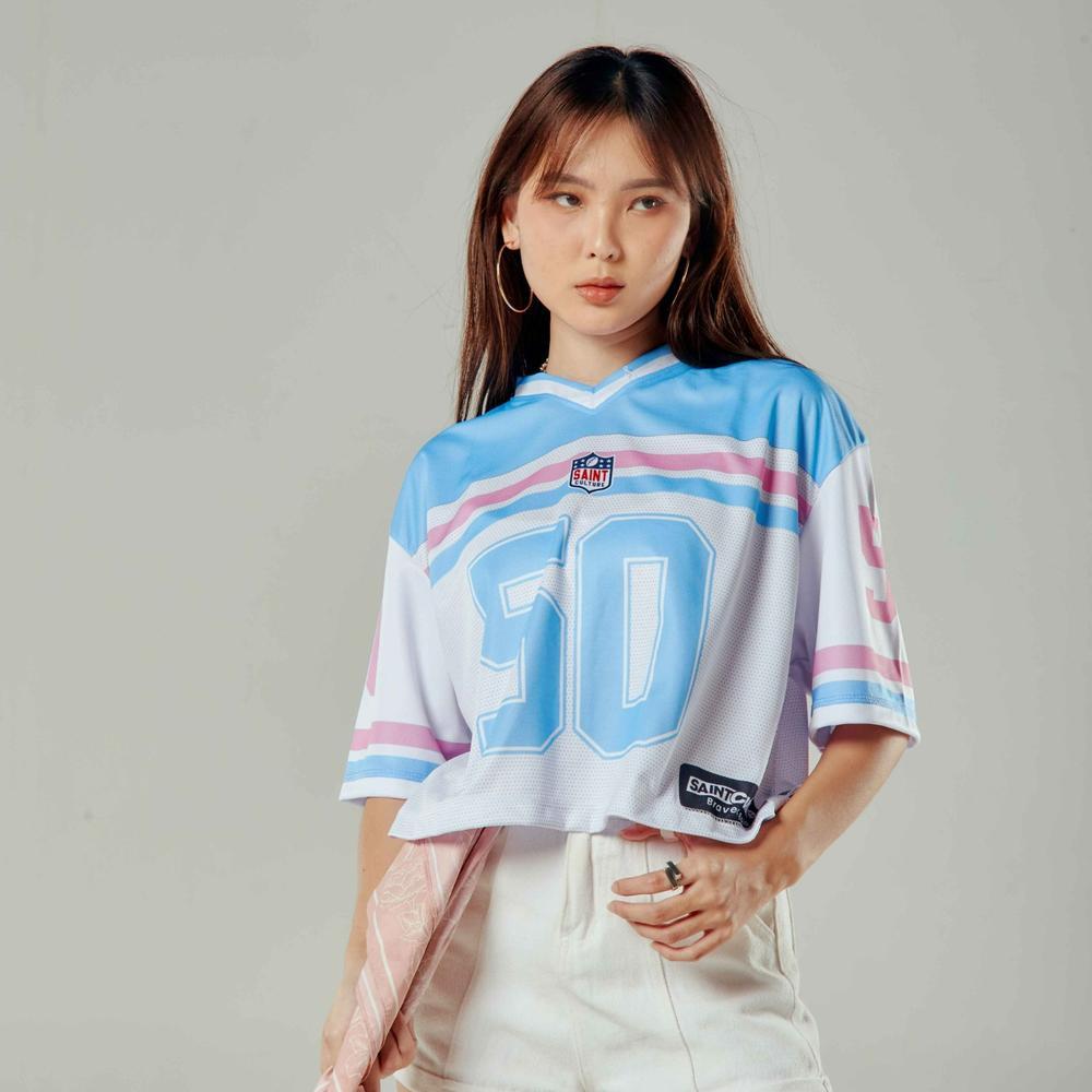 Jual Saint Culture / Blue Pastel Crop 50 / Croptop Jersey Vintage ...