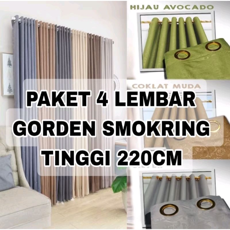 PAKET HEMAT 4PCS GORDEN PINTU TIRAI JENDELA MINIMALIS TINGGI 220