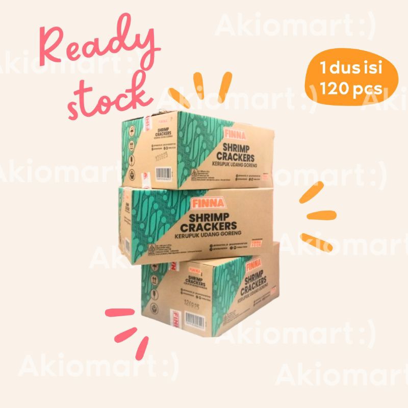 Jual Finna Kerupuk Udang Finna Shrimp Crakckers Sachet 1 dus isi 120 ...