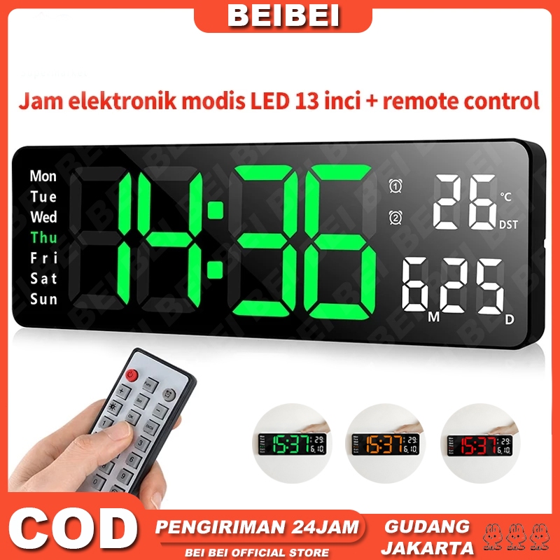 Jual Jam tampilan layar besar 13 inci jam digital Nordik jam dinding ...