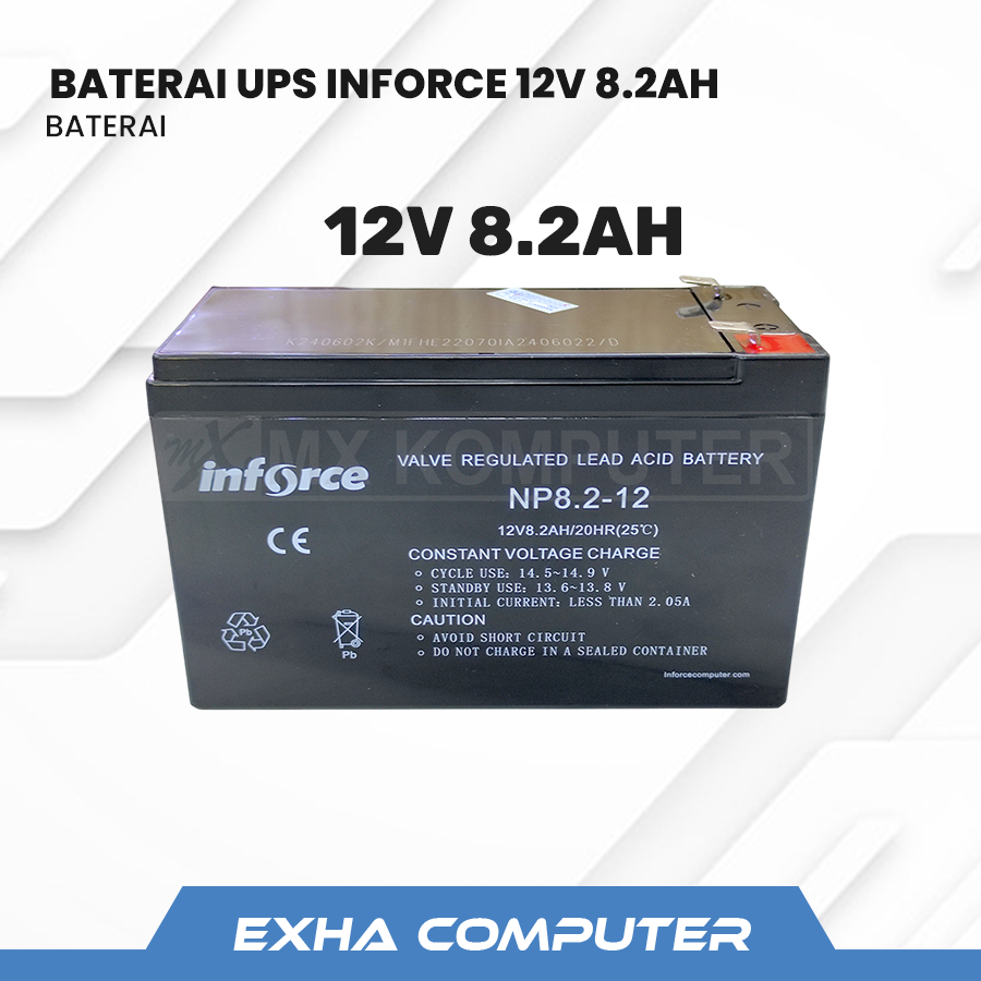 Jual BATERAI UPS INFORCE UPS 12V8,2AH / 12V 8AH 8.2AH / 8.0A 12V ...