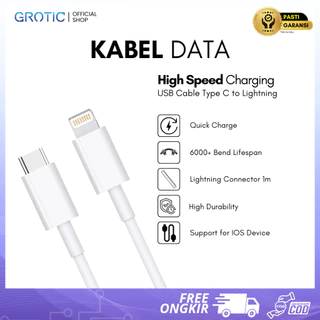 GROTIC Kabel Data Type-C to Lightning Fast Charging 1M TPE Kabel untuk iPhone iPad iPod 20W