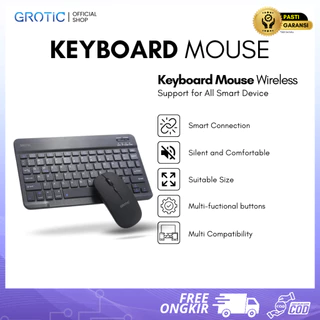 GROTIC Keyboard Mouse Set Wireless Bluetooth 10 inch For Laptop PC Tablet Mobile Phone