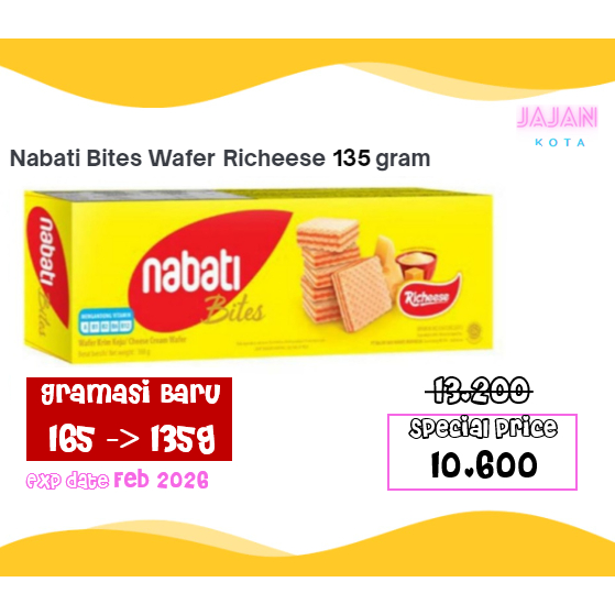 Jual NABATI Bites Wafer Richeese 168 gram / 135 gram | Shopee Indonesia