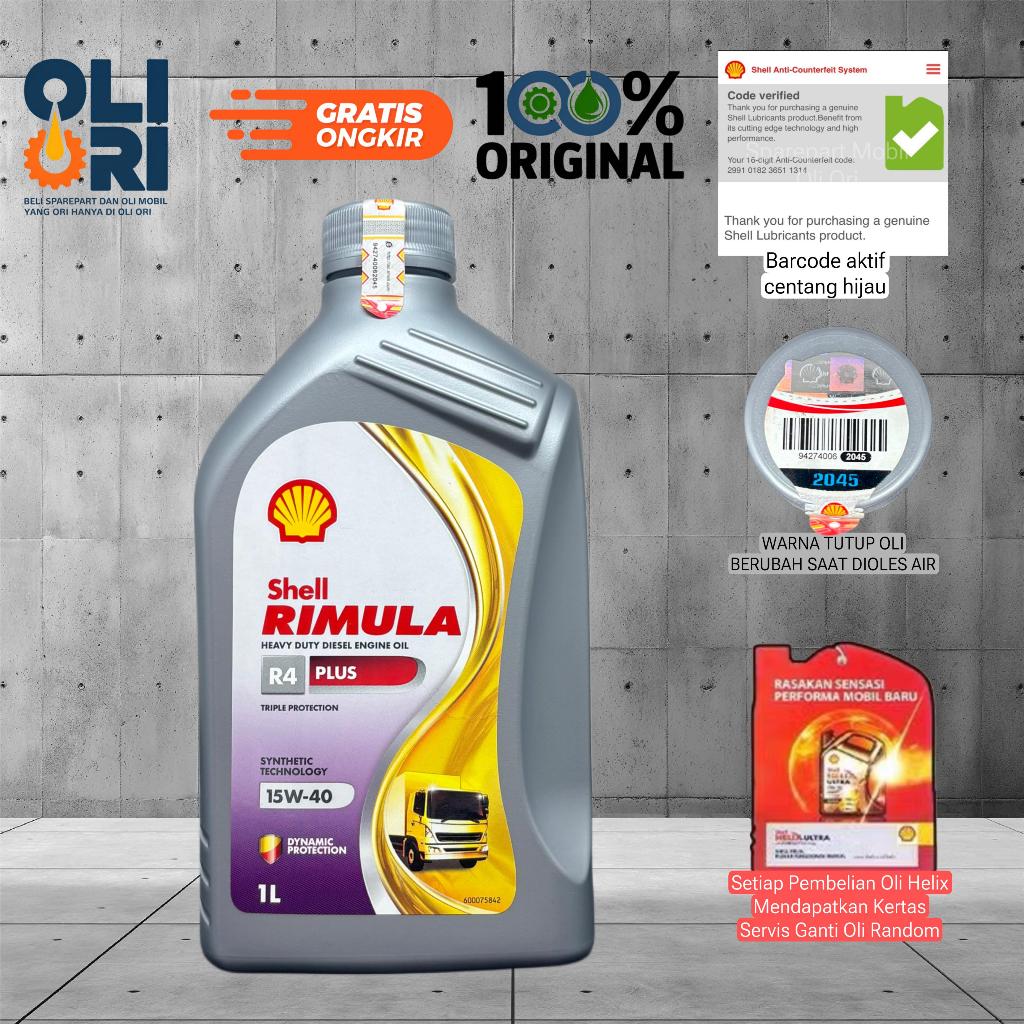 Jual Oli SHELL RIMULA R4 Plus 15W-40 1Liter Oli Mesin Diesel Original ...