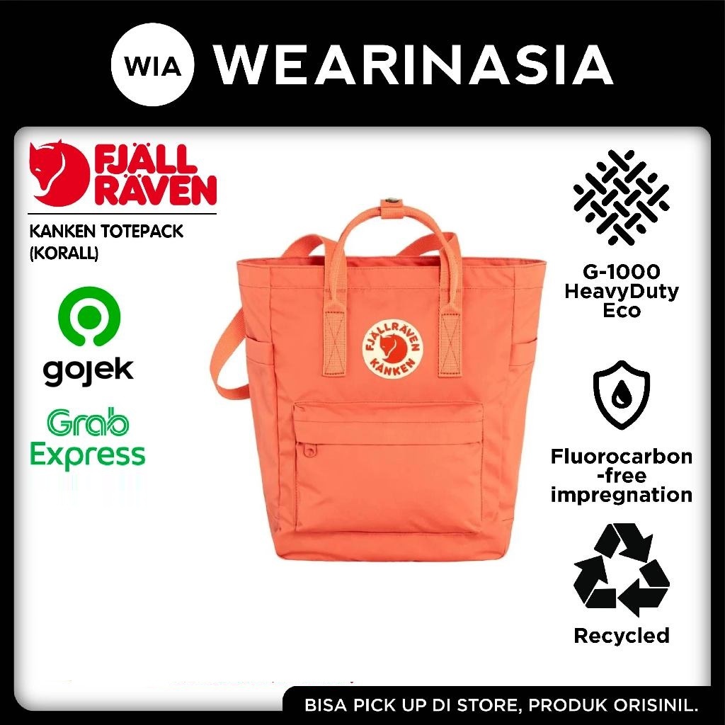 Fjallraven Kanken Totepack Tas Bahu dan Punggung Pria-Wanita Original
