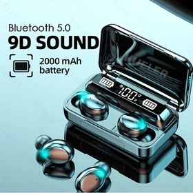 Upgrade Baru F9 5 Tampilan LED TWS Headset Bluetooth With Mic Sentuh Olahraga Tahan Air Henset