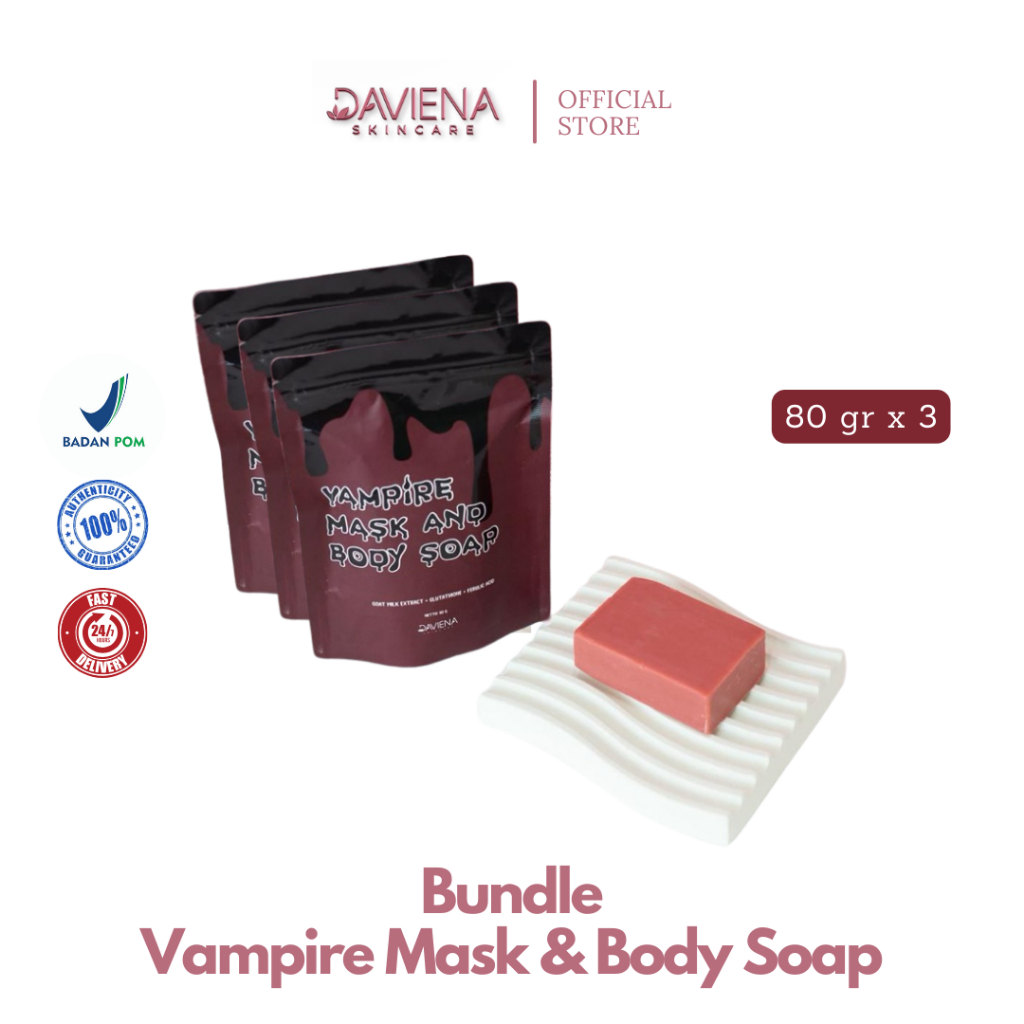 Jual DAVIENA SKINCARE - Paket 3pcs Vampire Mask and Body Soap 3x80gr ...