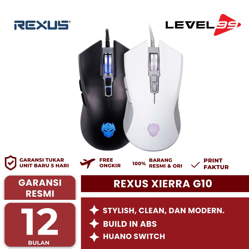 Jual Rexus Xierra G10 Wired Gaming Mouse | Shopee Indonesia